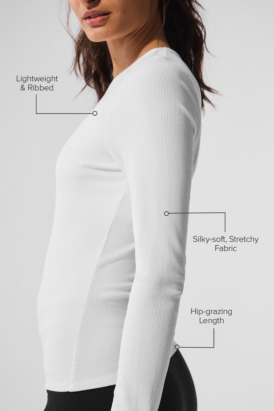 Ribbed Modal Long Sleeve - White Product Image