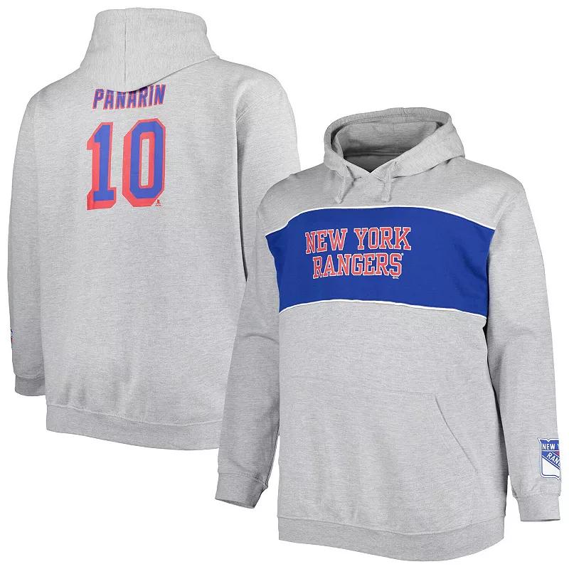 Men's Artemi Panarin Heather Gray New York Rangers Big & Tall Player Pullover Hoodie,  Product Image