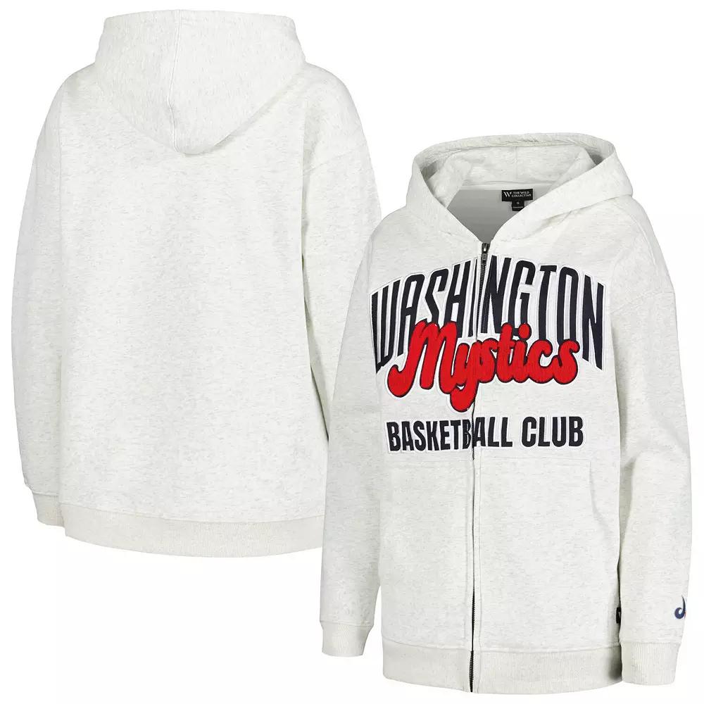 Women's The Wild Collective Heather Gray Washington Mystics Washed Full-Zip Hoodie,  Product Image