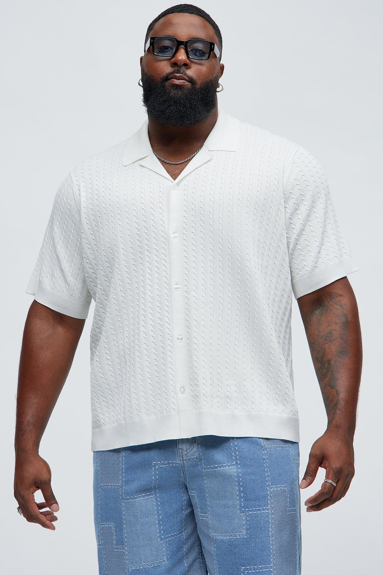 Waterfall Textured Polo Cardigan - Off White Product Image