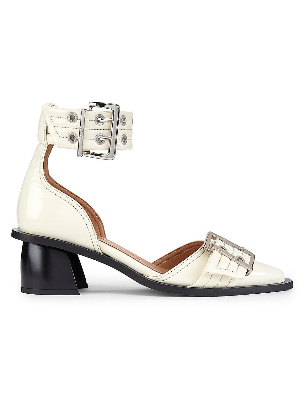 Womens Faux Leather Buckle Pumps Product Image
