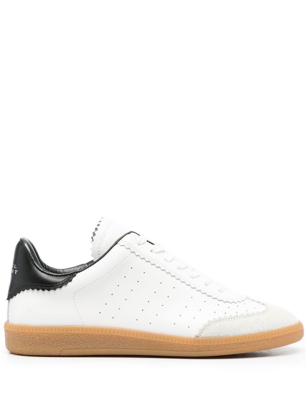 ISABEL MARANT Beth Suede-trimmed Leather Sneakers In White Product Image