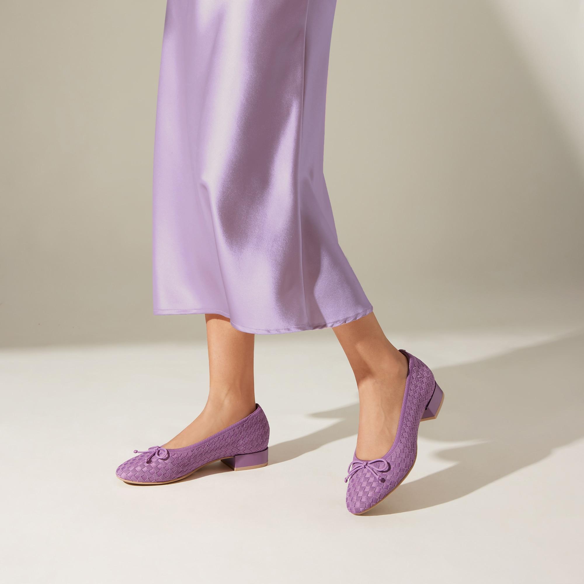 Round-Toe Small Bow Block Heels (Bianca) Product Image