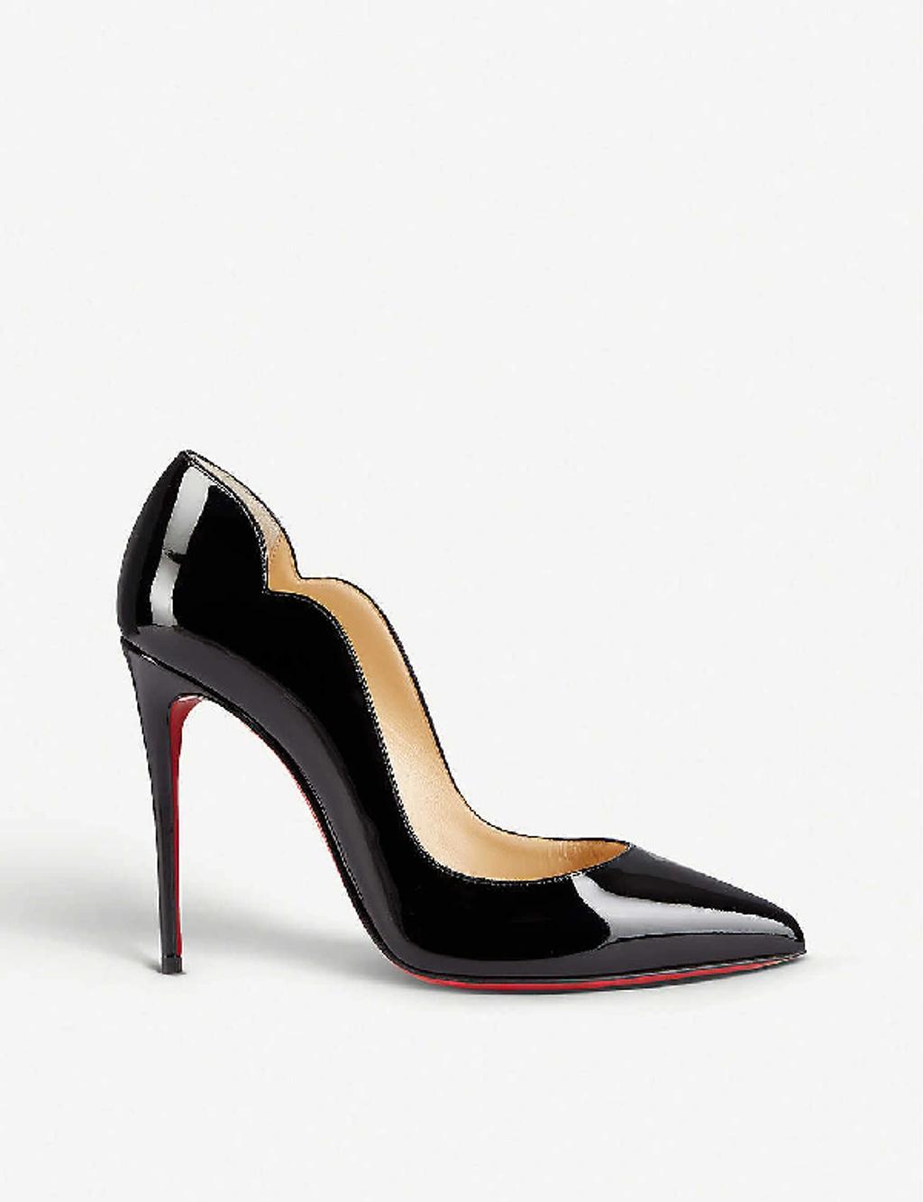 CHRISTIAN LOUBOUTIN Hot Chick Black Patent Leather Pumps Product Image