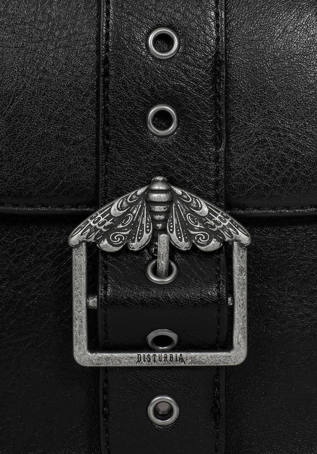 Rosamoth Buckle Crossbody Satchel Bag - Black Product Image