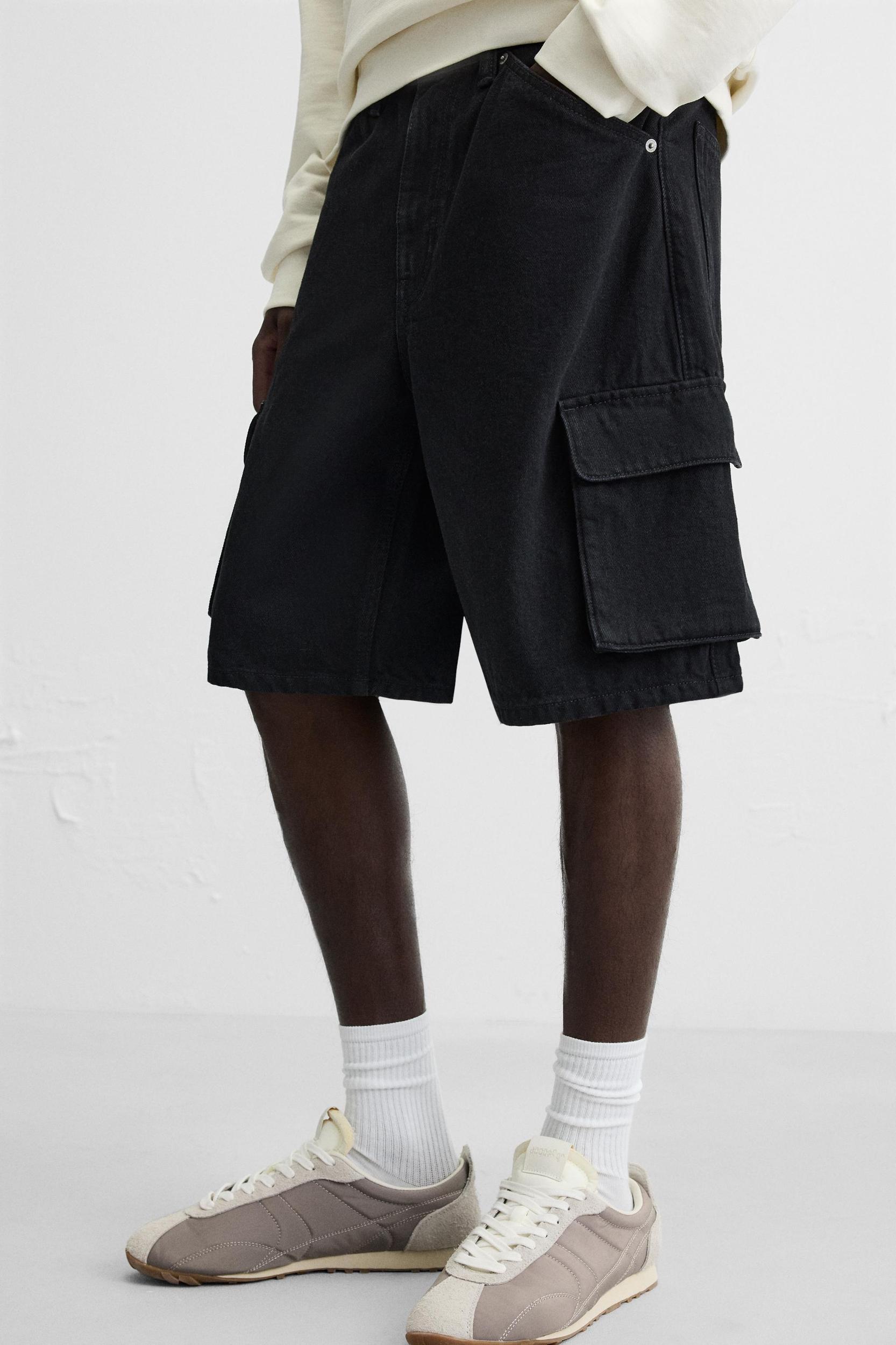 DENIM CARGO SHORTS Product Image