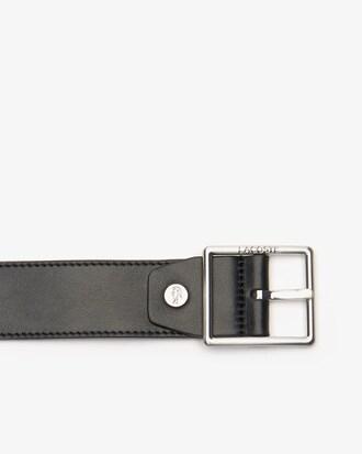 Men's Double Buckle Reversible Satin And Grained Leather Belt Product Image