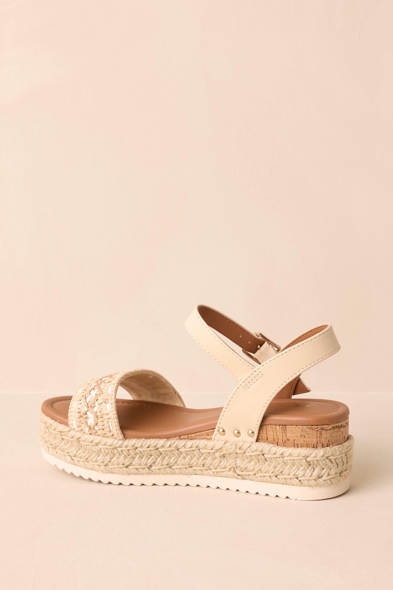 Try To Keep Up Natural Espadrille Platform Sandals Product Image