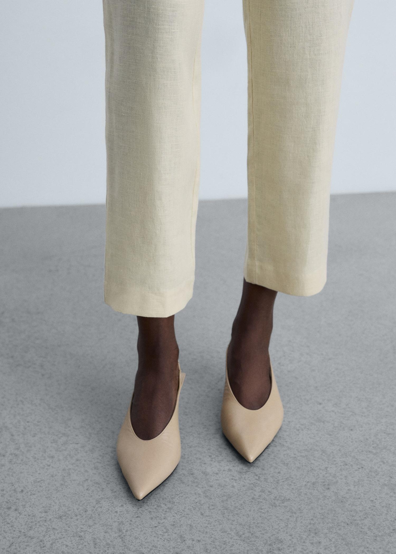 Straight linen-blend pants - Women | MANGO USA Product Image