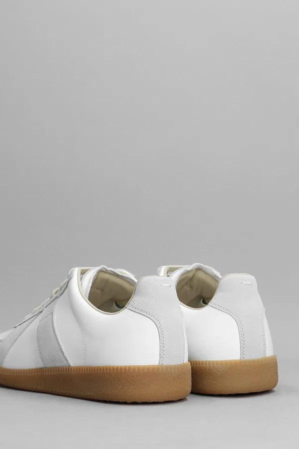 MAISON MARGIELA Replica Leather And Suede Sneakers In White Product Image
