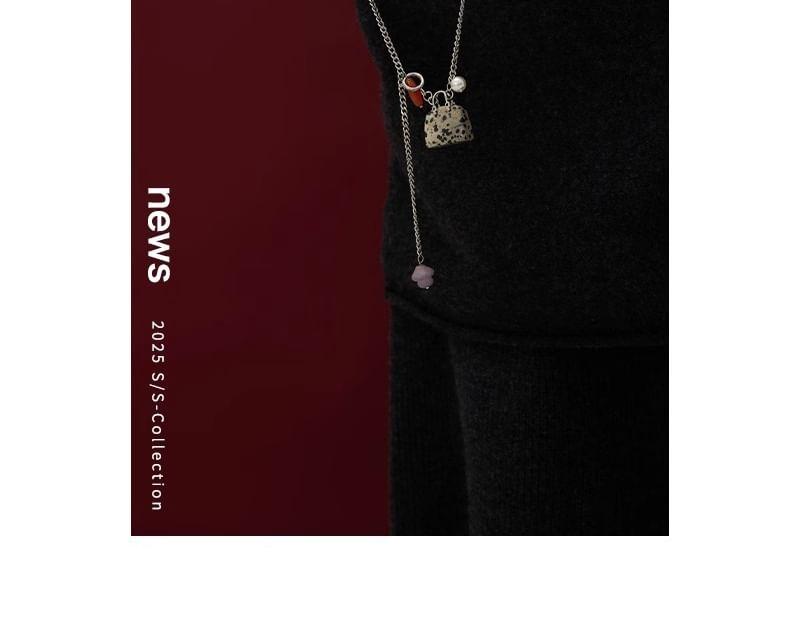 Miniature Handbag Stainless Steel Layered Necklace Product Image