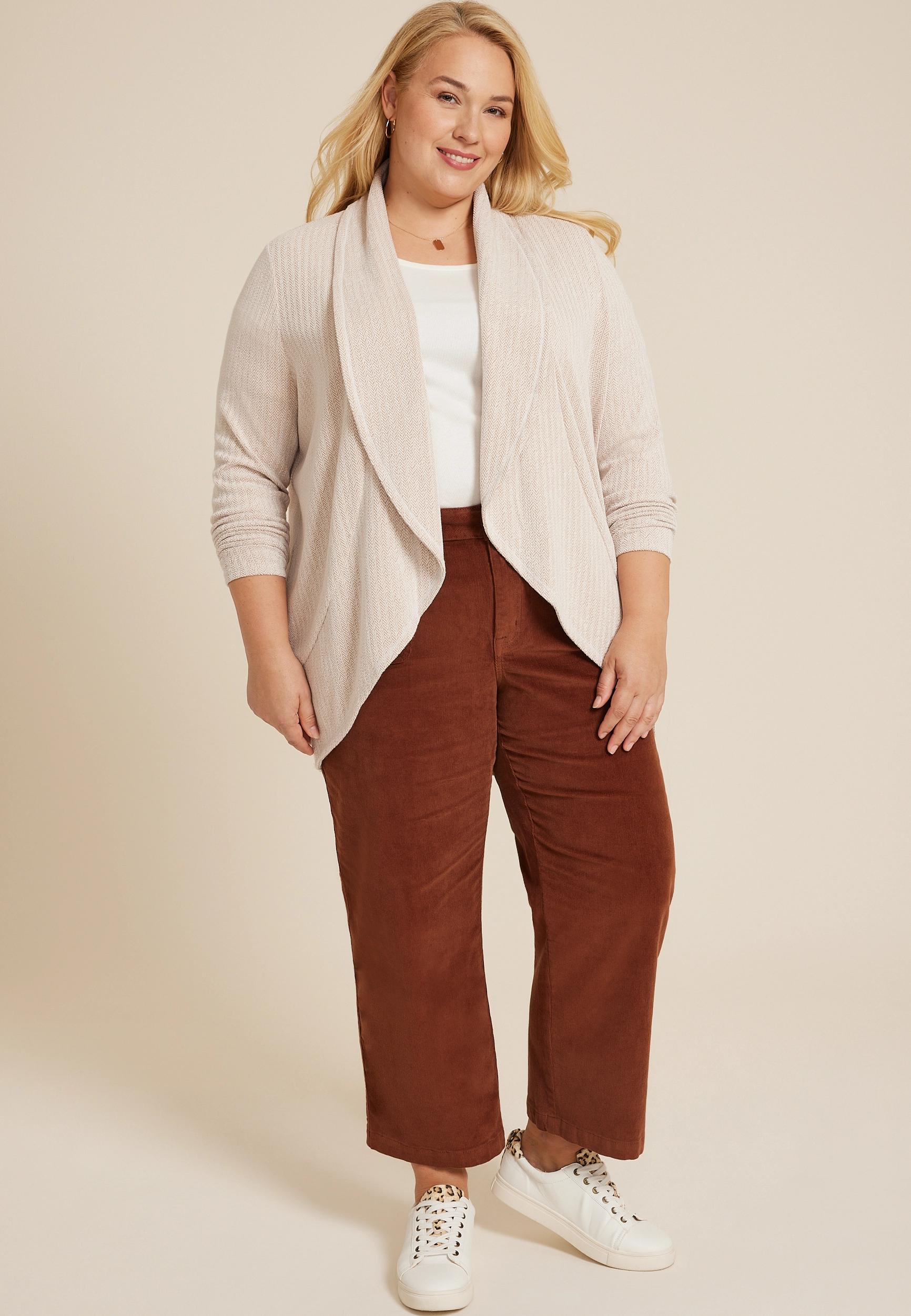 Maurices Plus Size Womens Herringbone Shawl Collar Cardigan Product Image