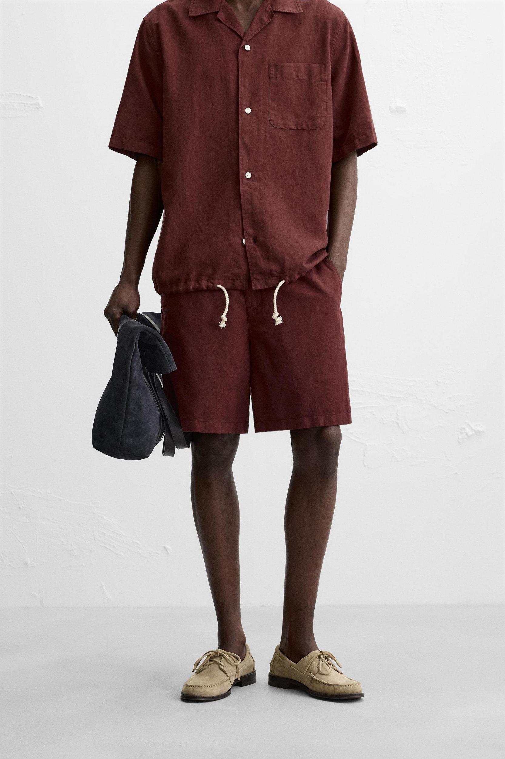 LINEN-COTTON SHORTS Product Image