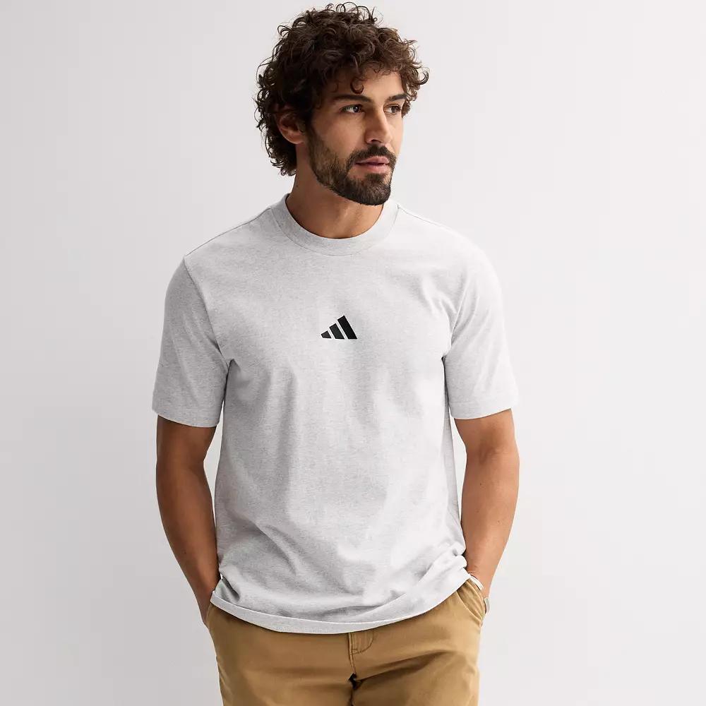 Men's adidas Essential Single Jersey Sportswear T-Shirt, Size: Medium, Light Grey Grey Product Image