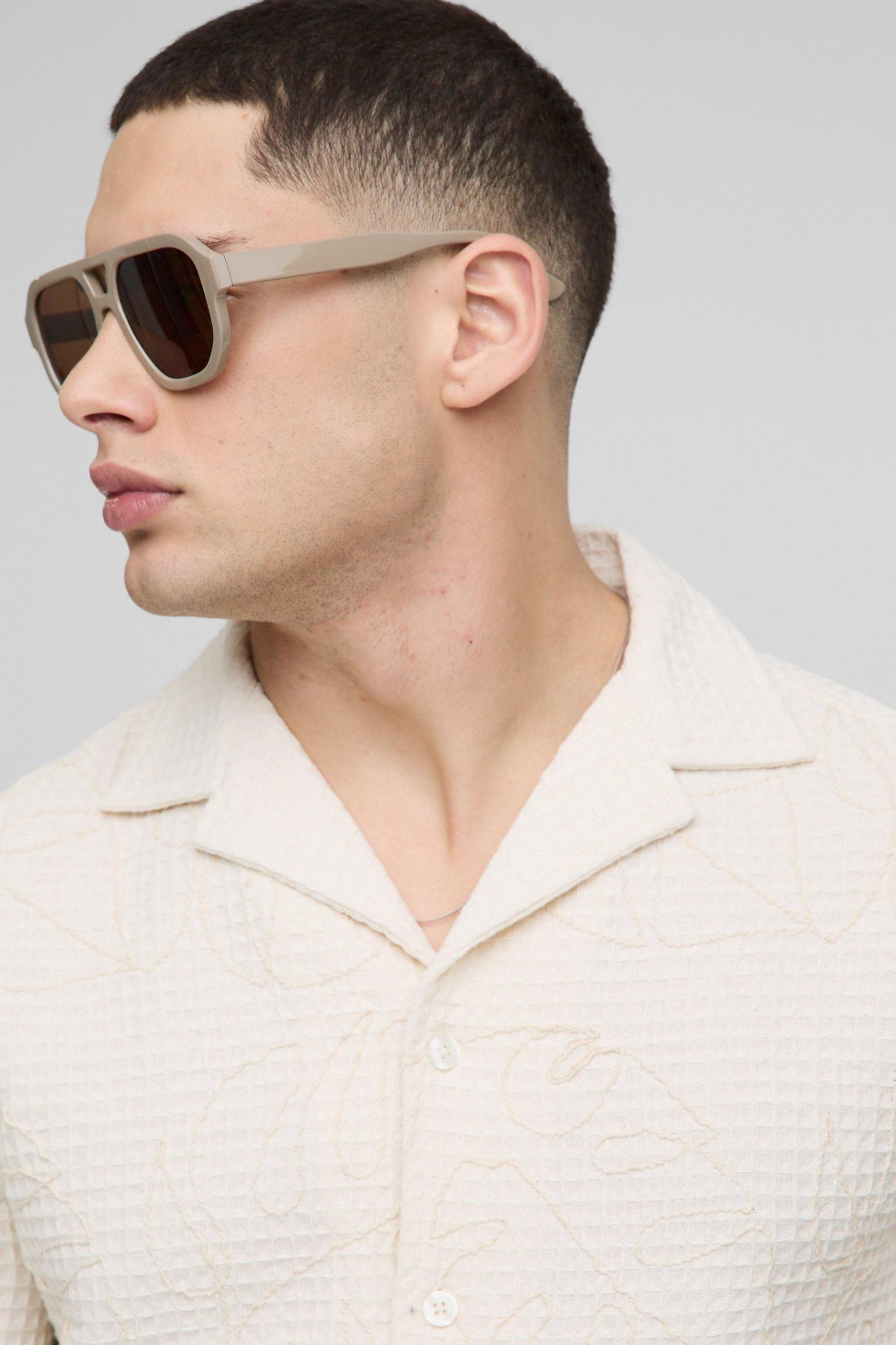 Regular Fit Waffle Rope Embroidered Shirt | boohooMAN USA Product Image