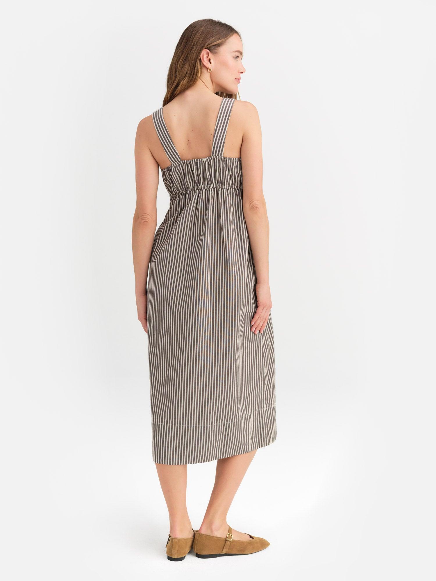 Organic Poplin Pocket Midi Dress Female Product Image