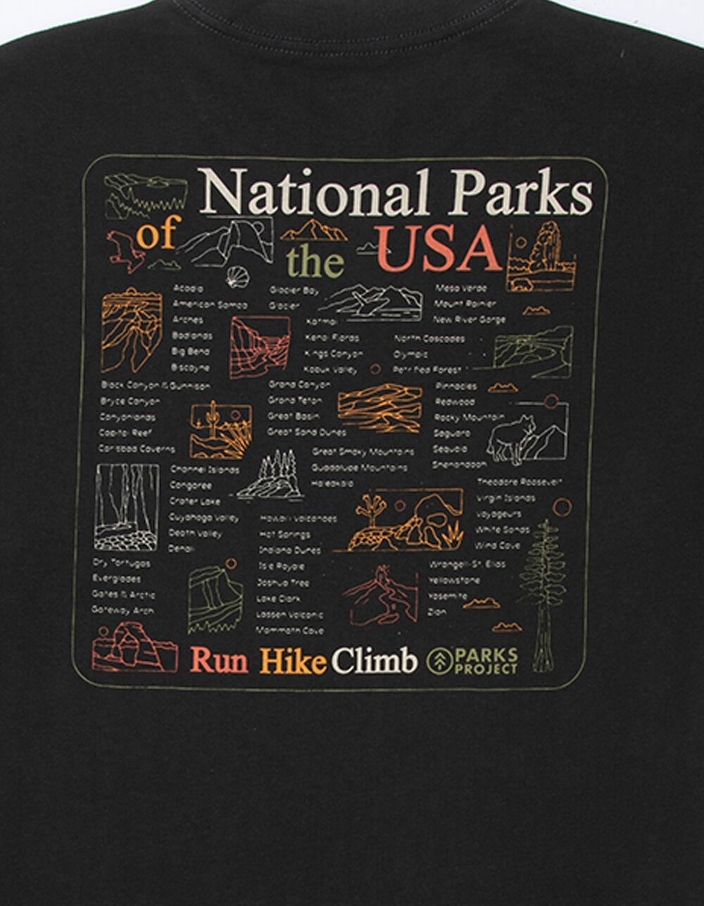 PARKS PROJECT National Parks Outline Checklist Mens Tee - BLACK Product Image