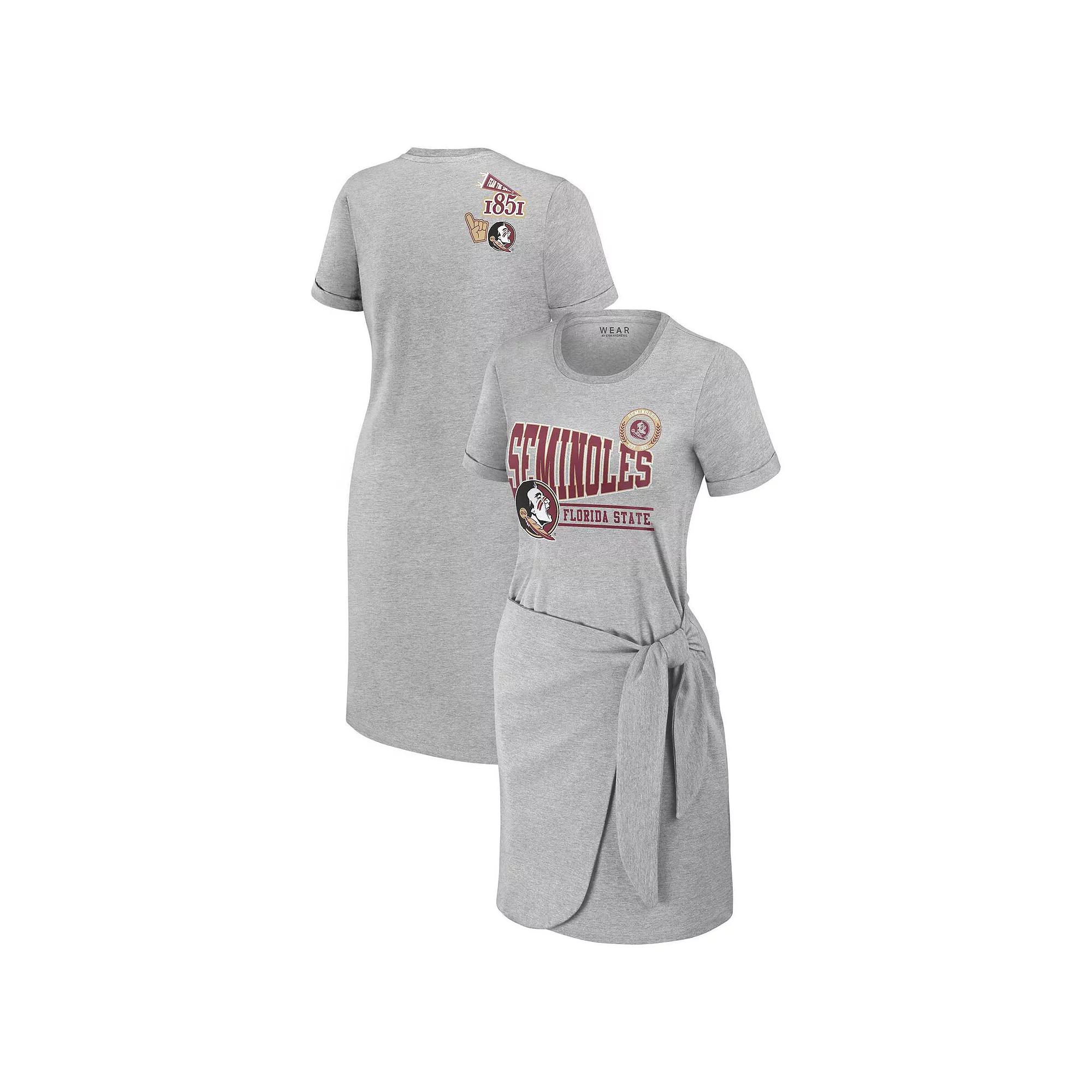 Women's WEAR by Erin Andrews Heather Gray Auburn Tigers Knotted T-Shirt Dress,  Product Image