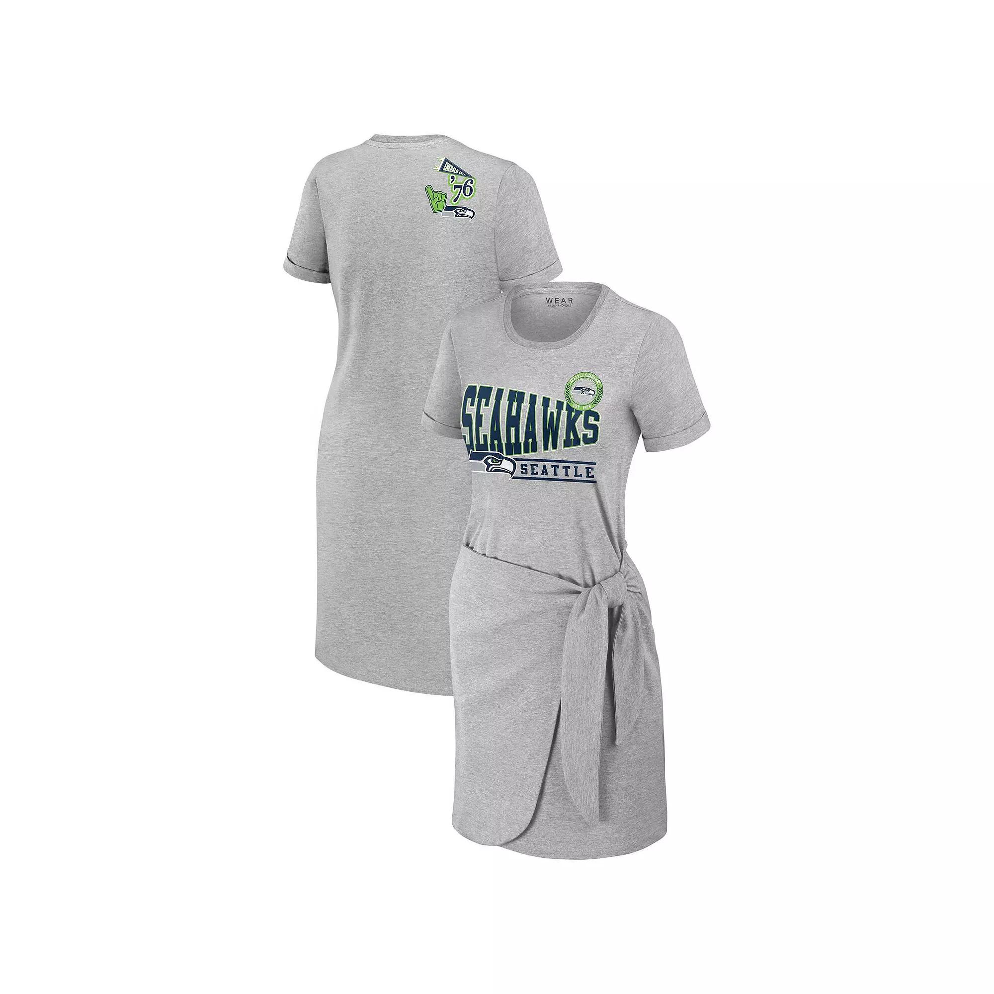 Women's WEAR by Erin Andrews Heather Gray Penn State Nittany Lions Knotted T-Shirt Dress,  Product Image