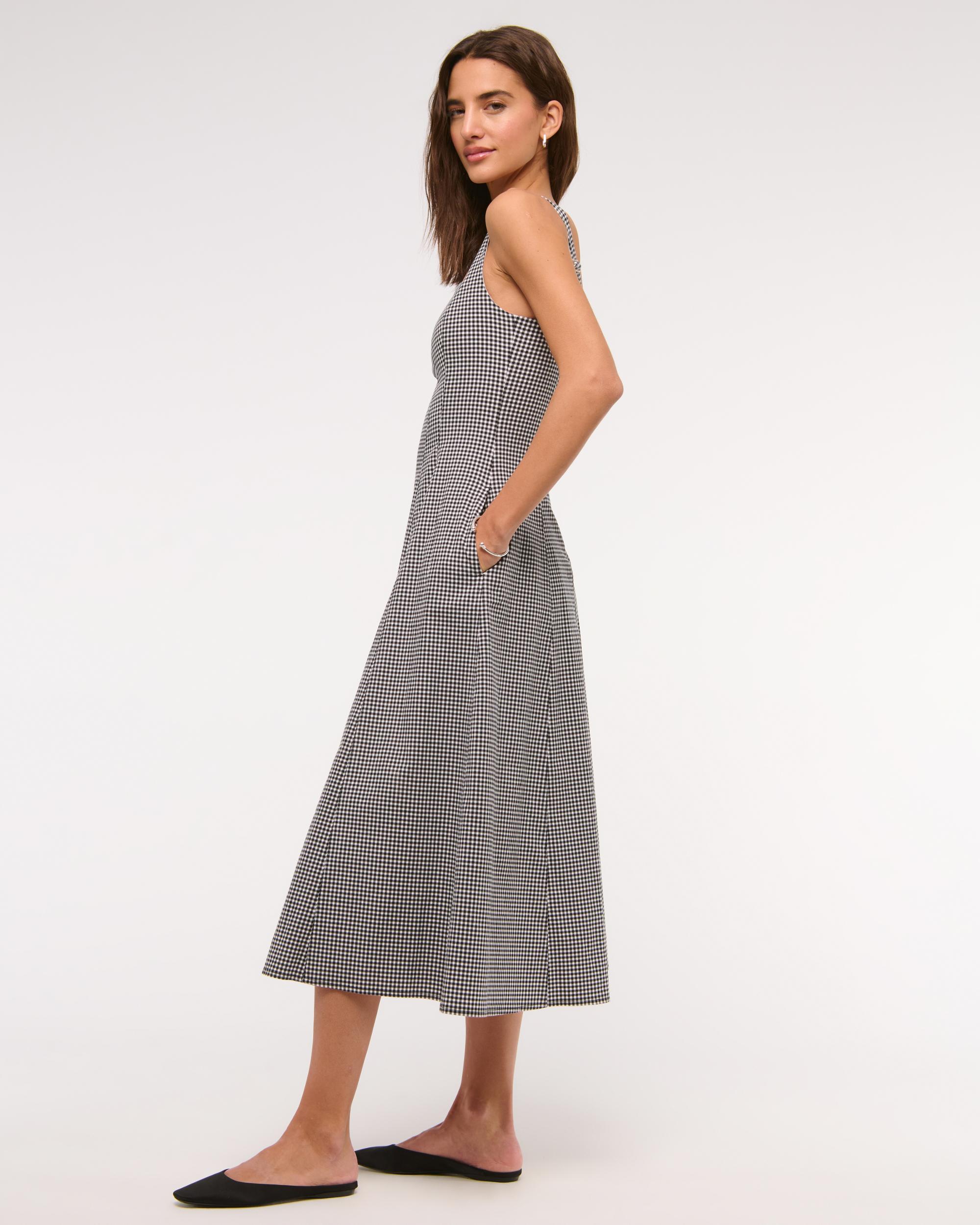 The A&F Mila Stretch Midi Dress Product Image