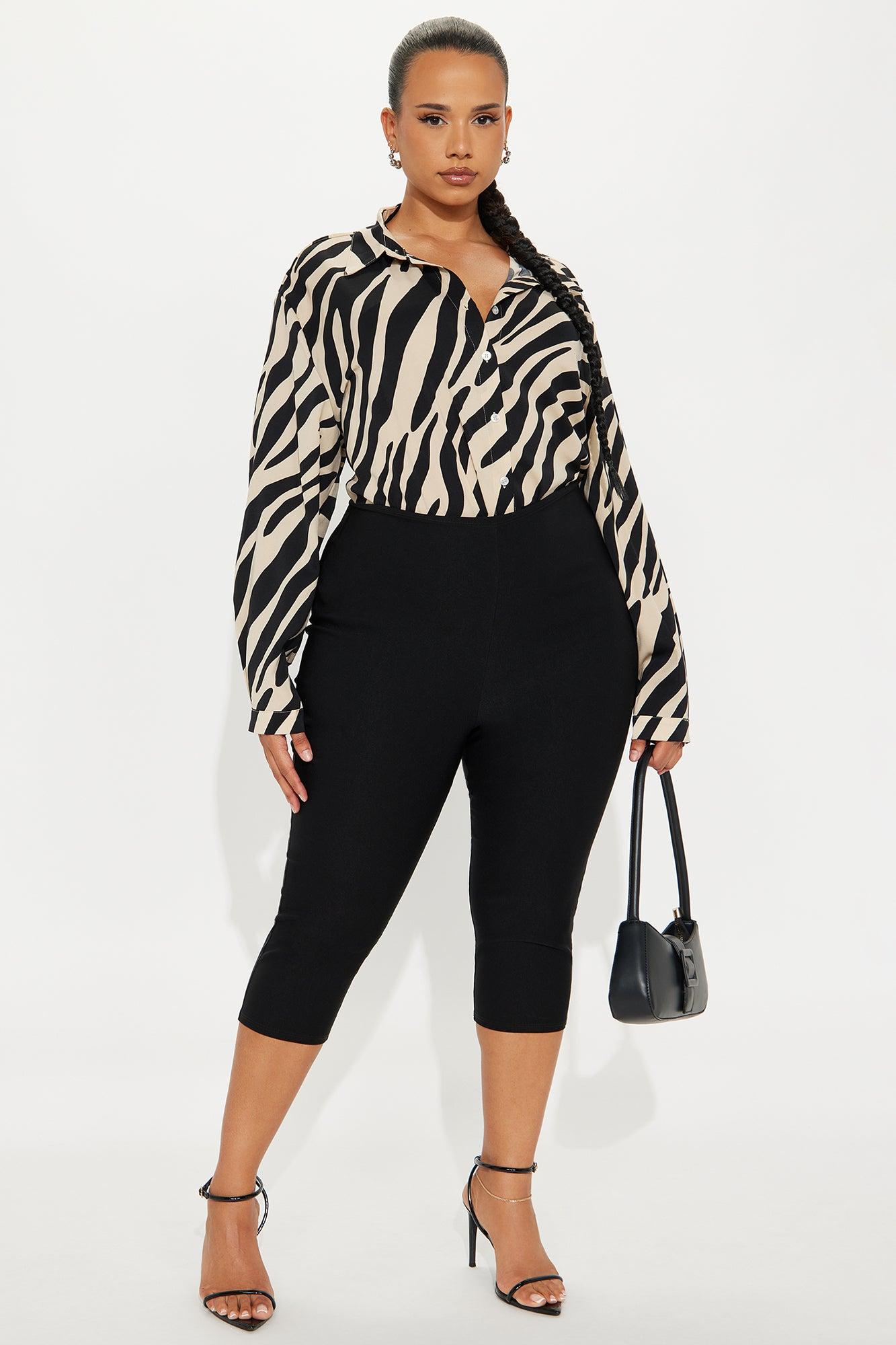 Zebra Fusion Satin Shirt - Ivory/combo Female Product Image