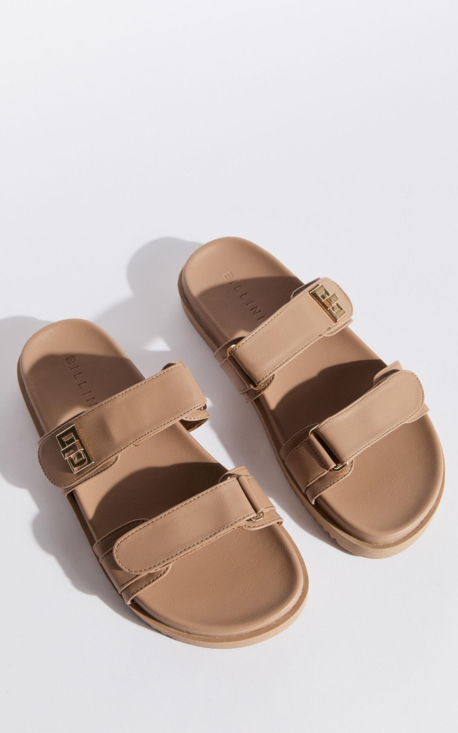 Billini - Amylee Slides with Hardware Detail in Light Cashew Product Image