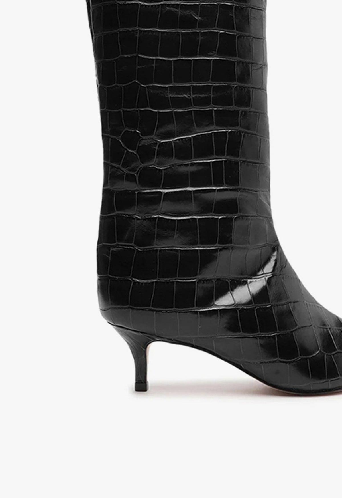 Maryana Lo Crocodile-Embossed Leather Boot Female Product Image