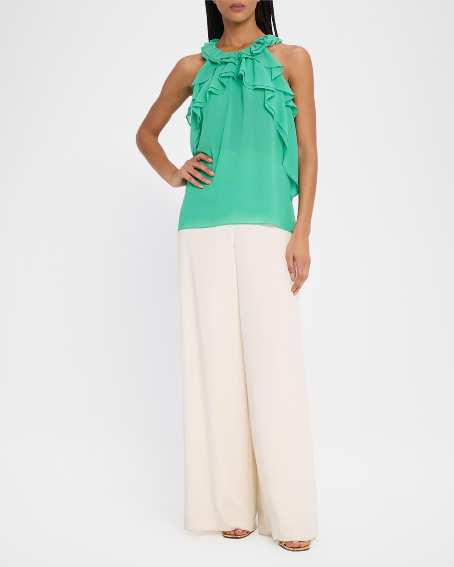 Bristol Ruffle Halter Blouse Product Image