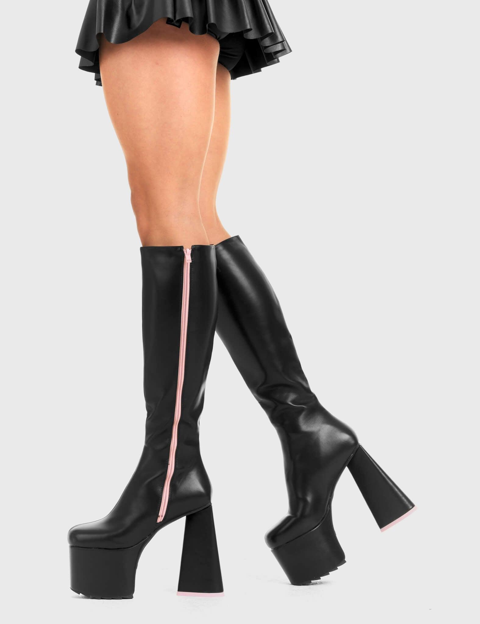 Wide Eyed Platform Knee High Boots Product Image