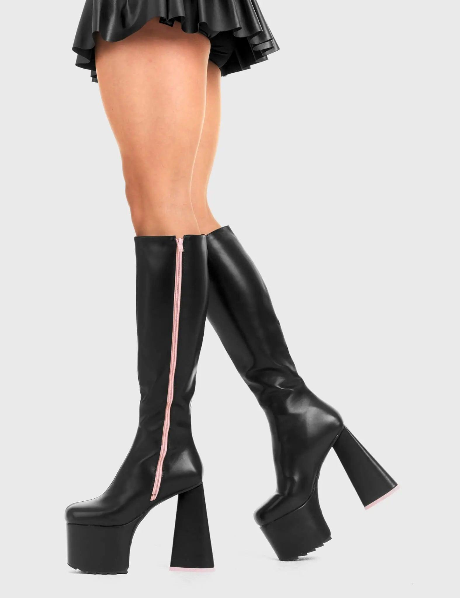 Wide Eyed Platform Knee High Boots Product Image