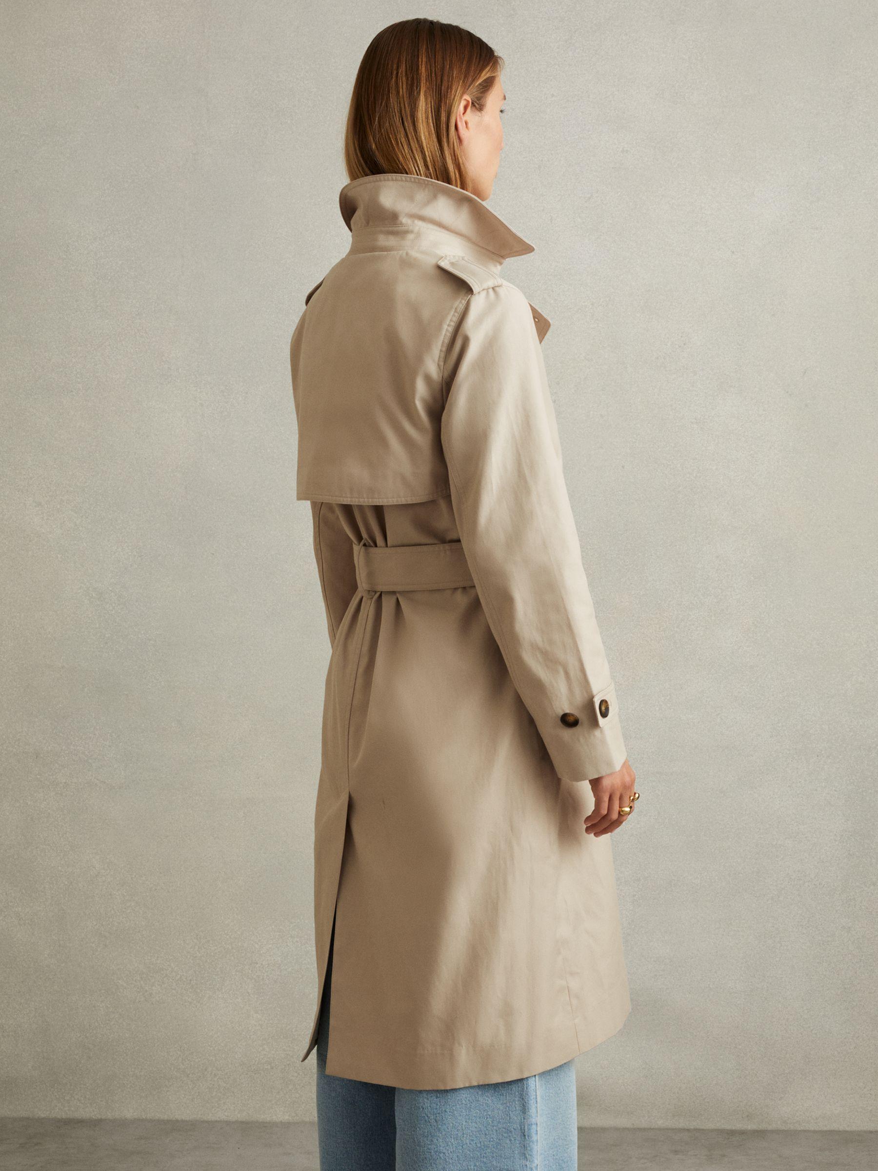 Hooded Insert Trench Coat in Stone Product Image