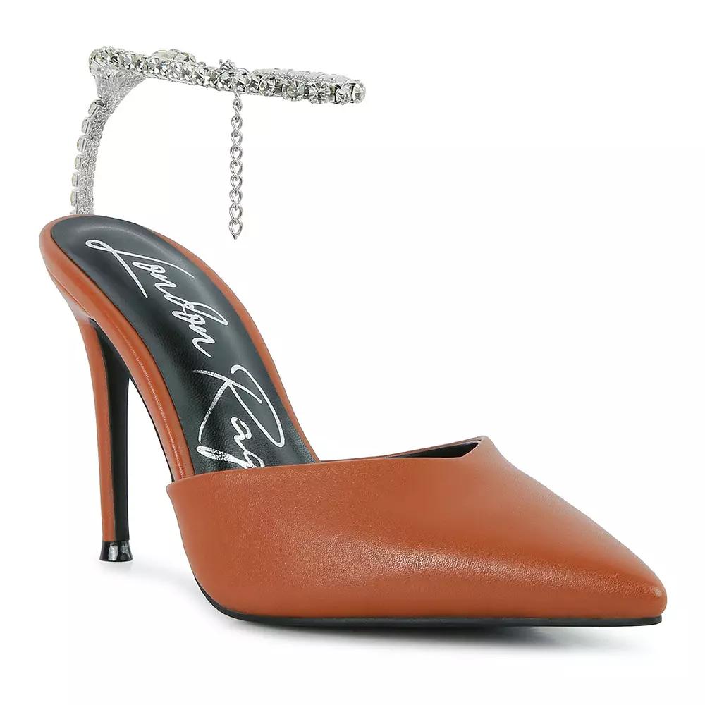 London Rag Joyce Women's Rhinestone High Heels, Size: 9, Mocca Product Image