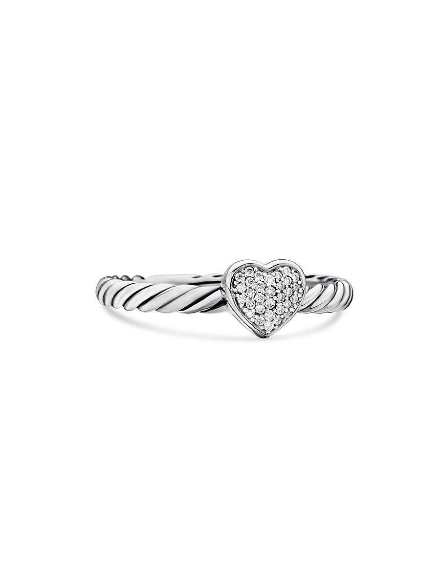 Petite Pave Heart Ring with Diamonds Product Image
