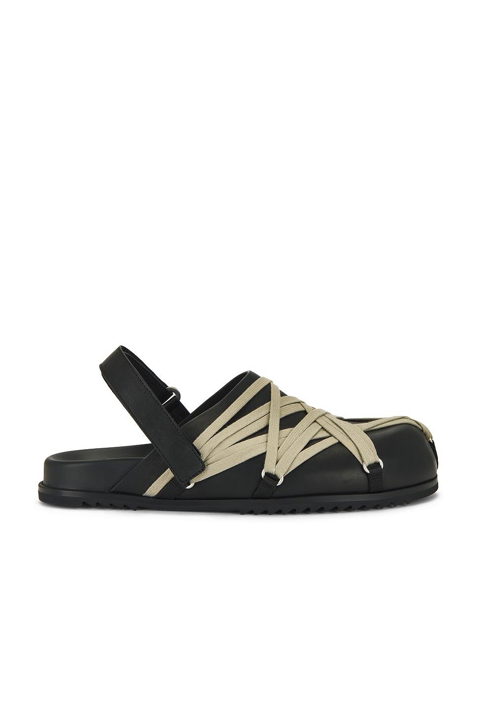 RICK OWENS Leather Loafers With Crisscross Detail In Black Product Image