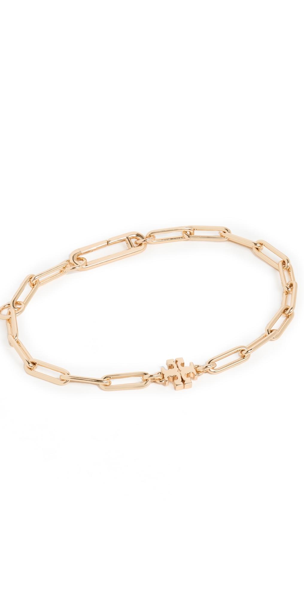 Womens Good Luck 18K-Gold-Plated Logo Chain Bracelet Product Image