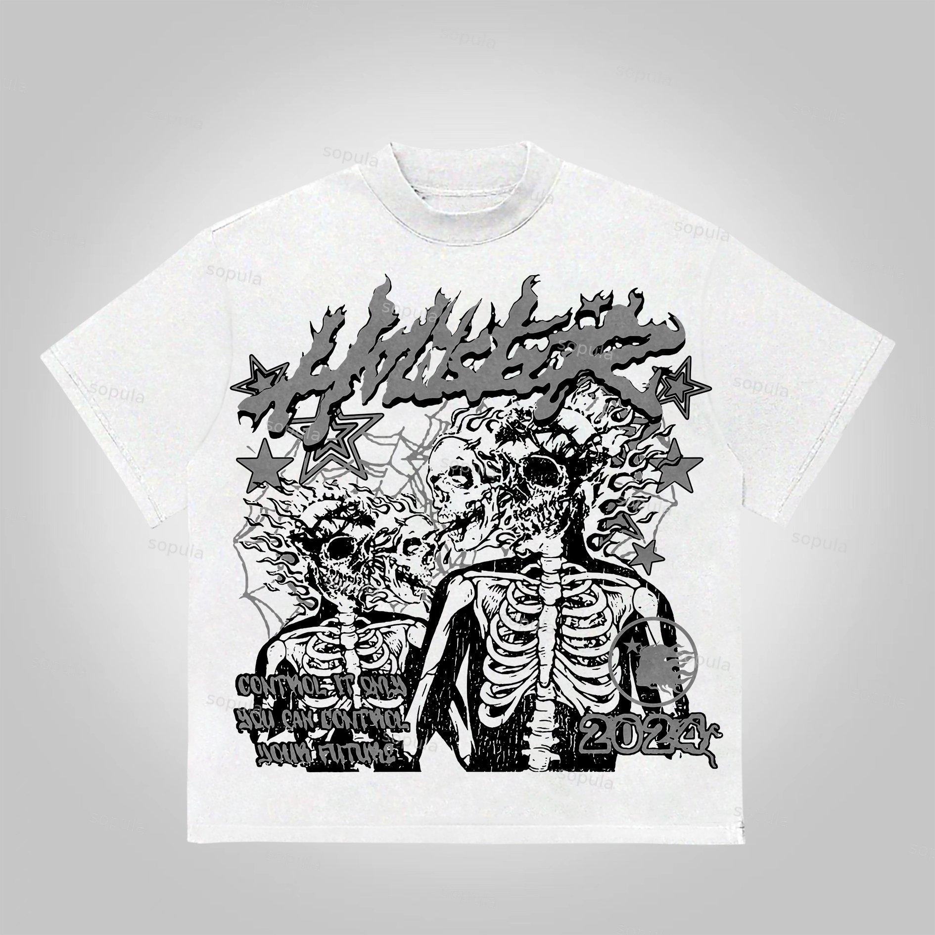 Sopula Studio Retro Skull In Soul Print Graphic Cotton T-Shirt Product Image