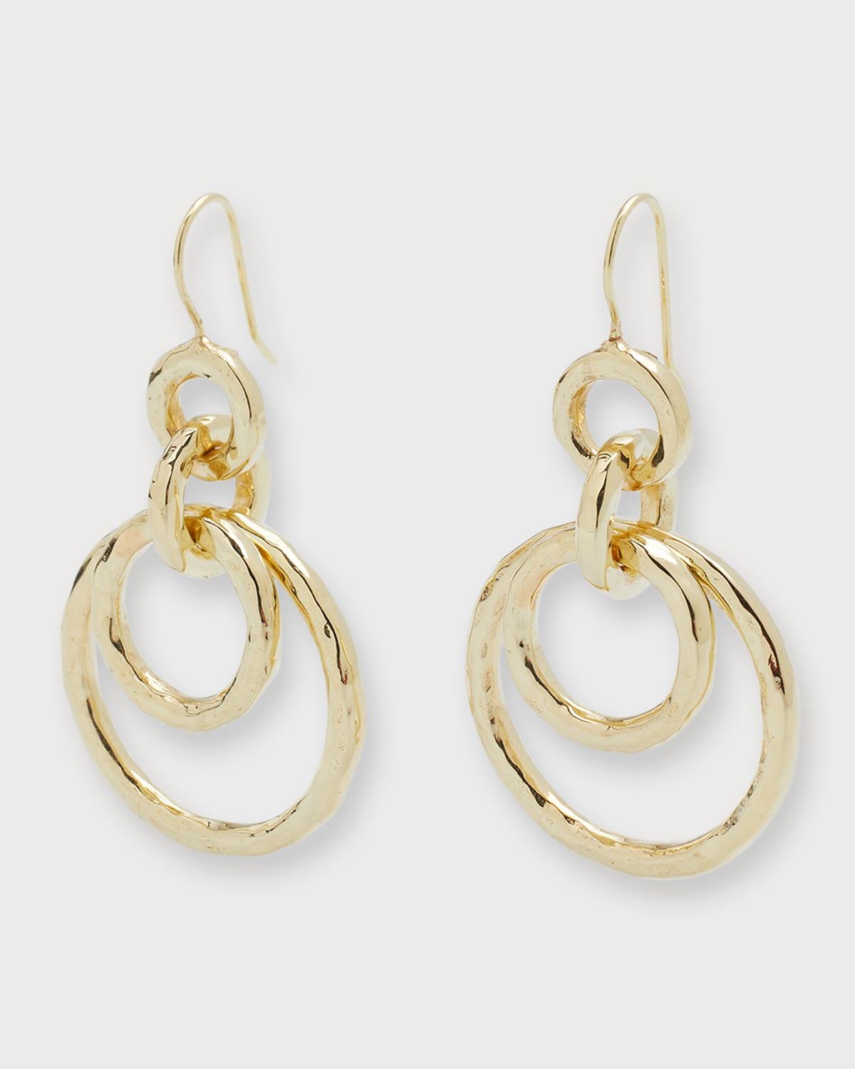 Puffy Hammered Jet Set Earrings in 18K Gold Product Image