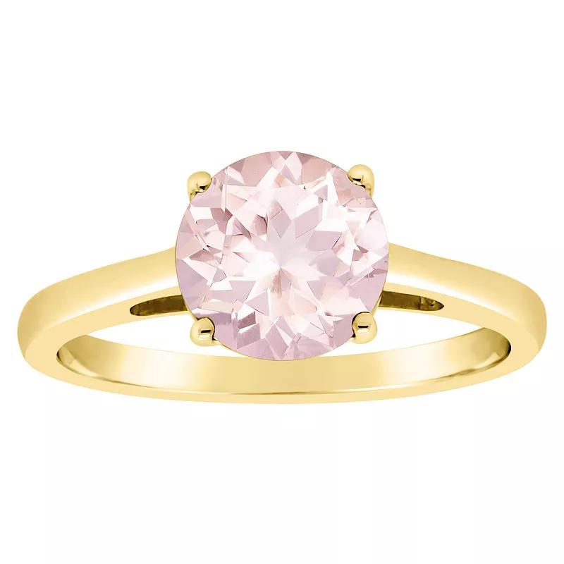 Alyson Layne 14k Gold Round Morganite Solitaire Ring, Women's, Size: 10, 14k White Gold Product Image