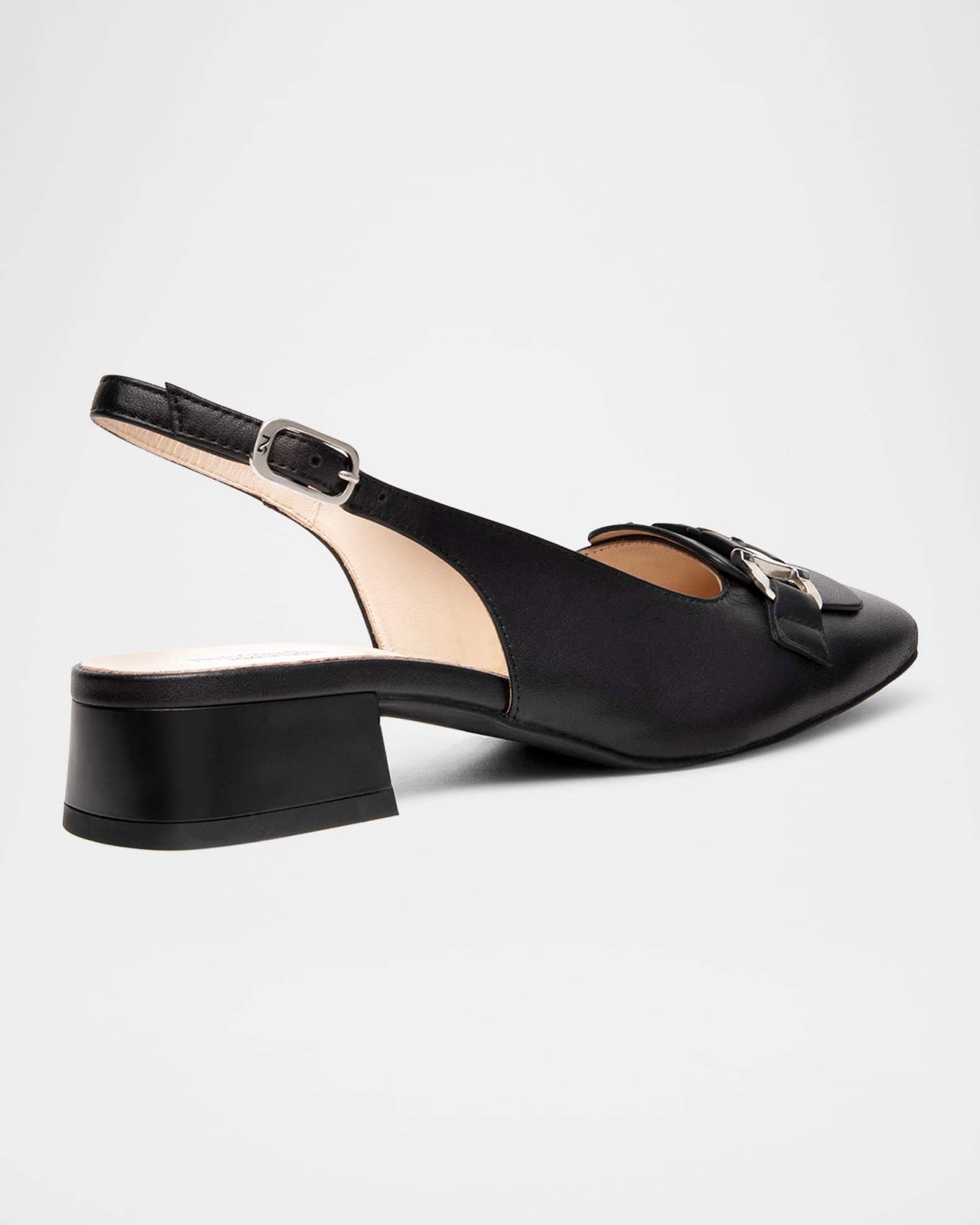 Leather Horsebit Slingback Pumps Product Image