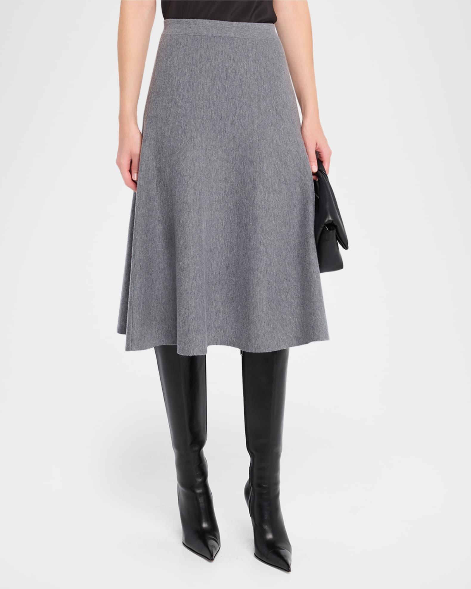 A-Line Knit Midi Skirt Product Image