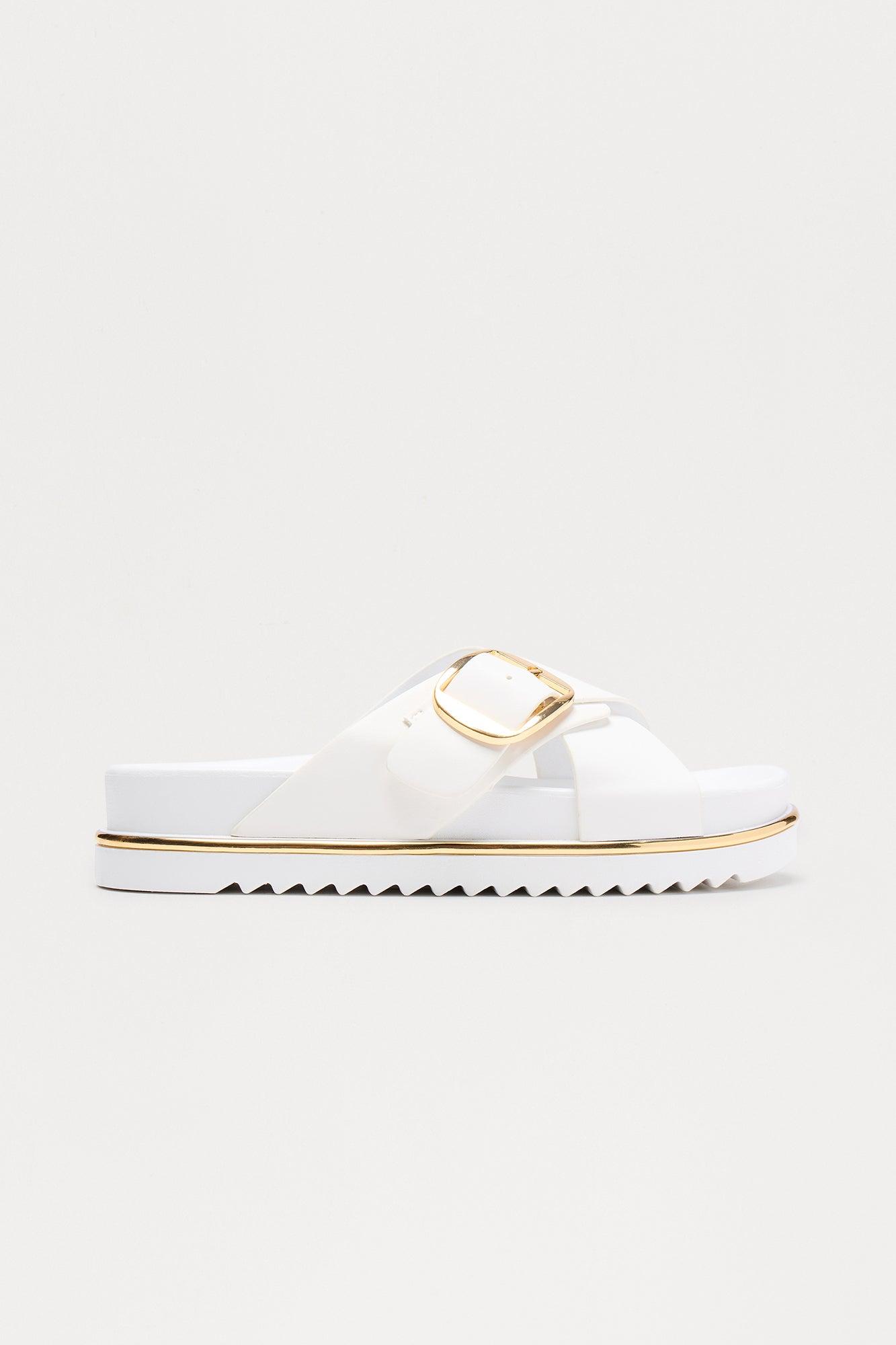 Potter Buckle Sandals - White Female Product Image
