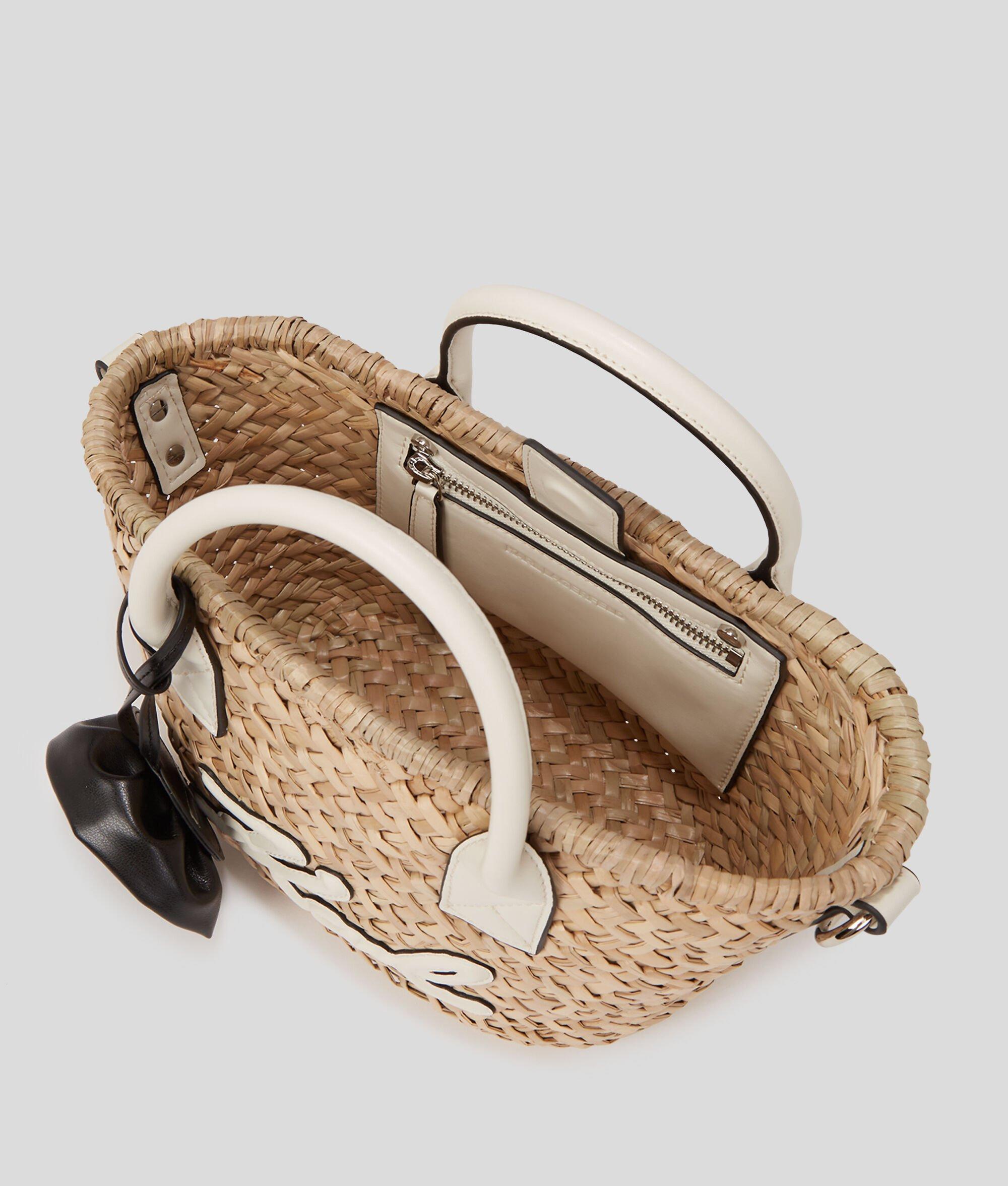 K/SIGNATURE SMALL RAFFIA TOTE BAG Product Image