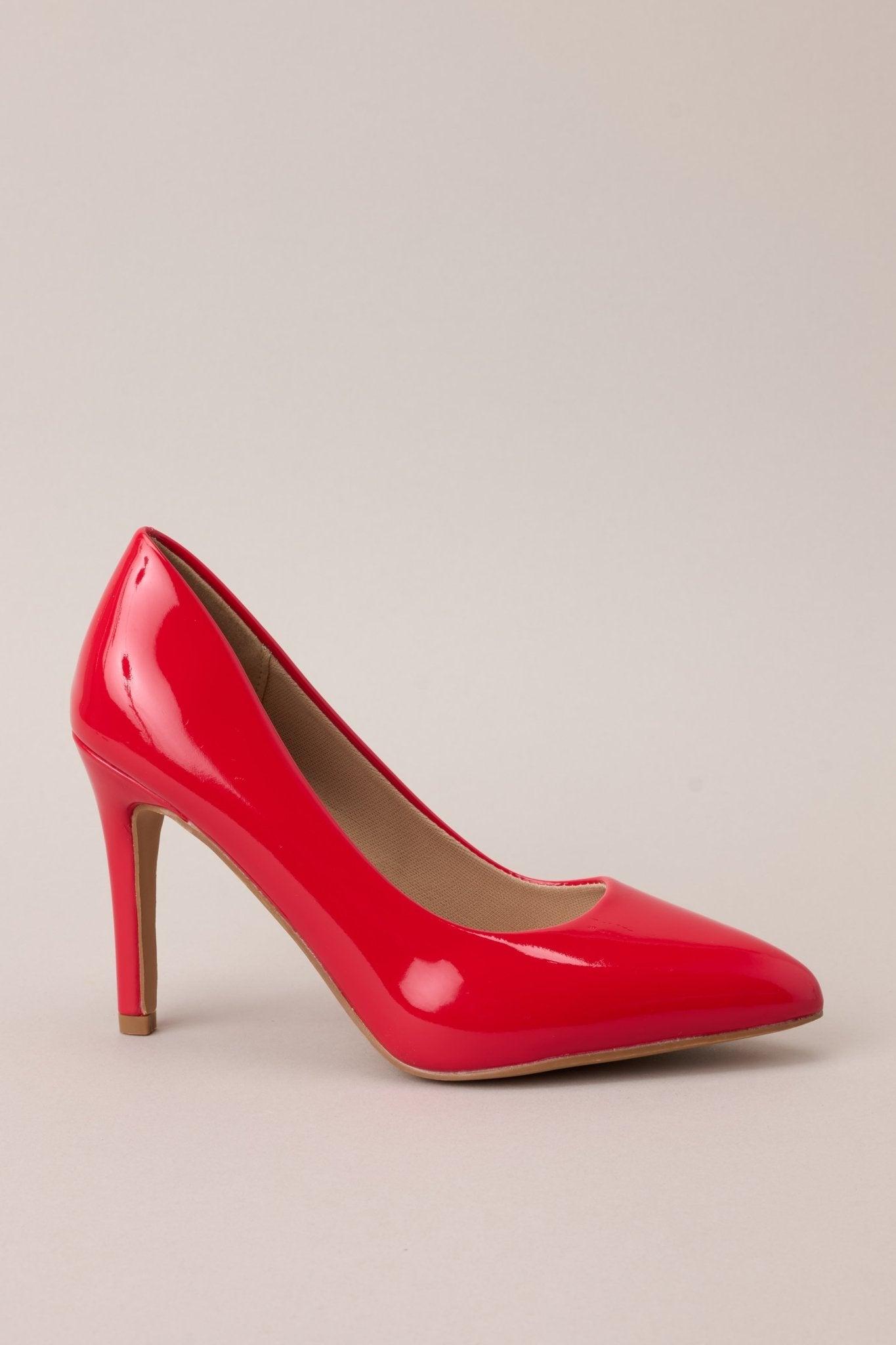 Magic Moments Pointed Toe Red High Heel Pumps Product Image