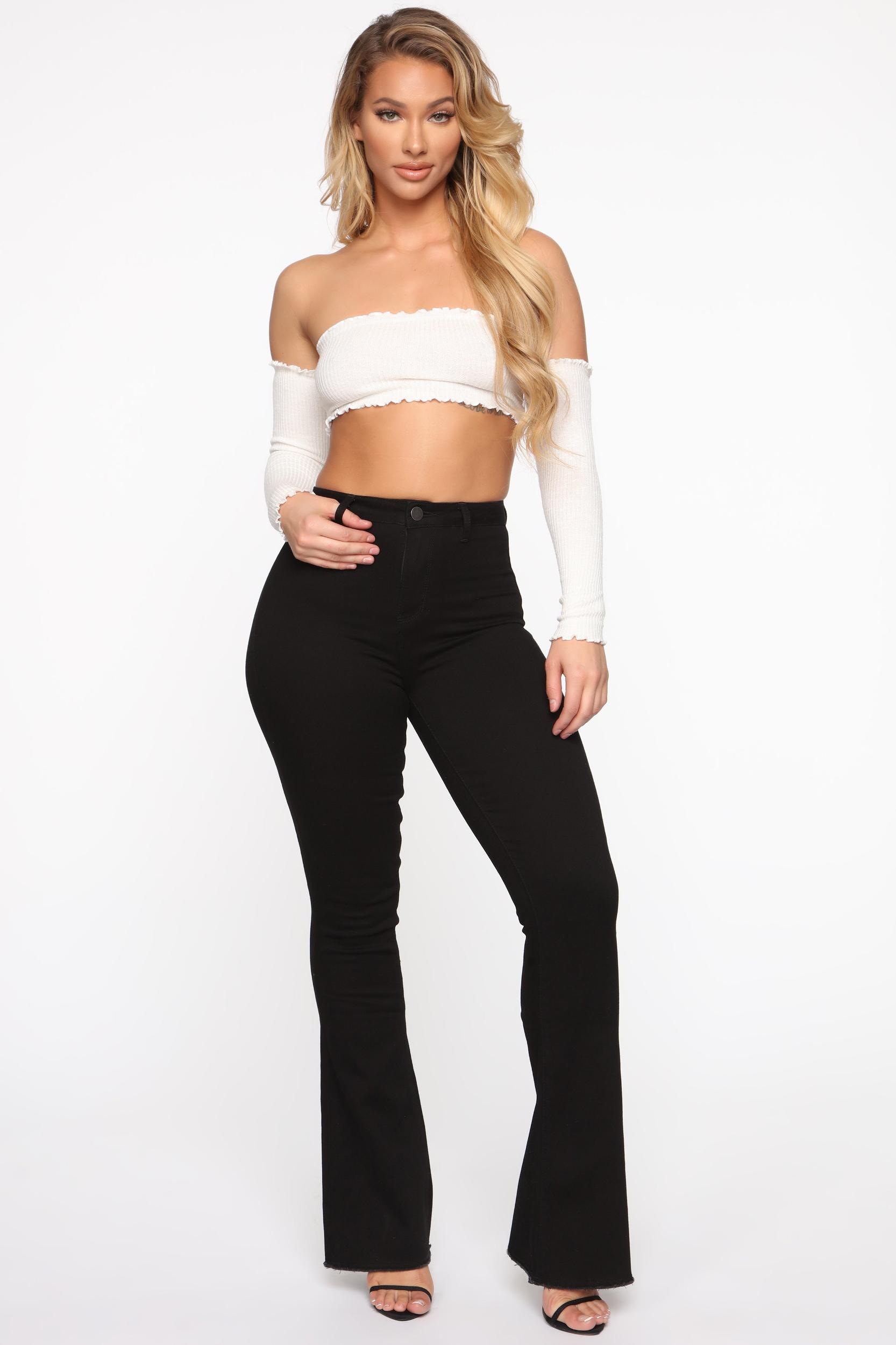 Valentina High Rise Flare Jeans - Black Product Image