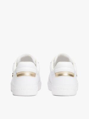 Metallic Accent Leather Court Sneaker Product Image