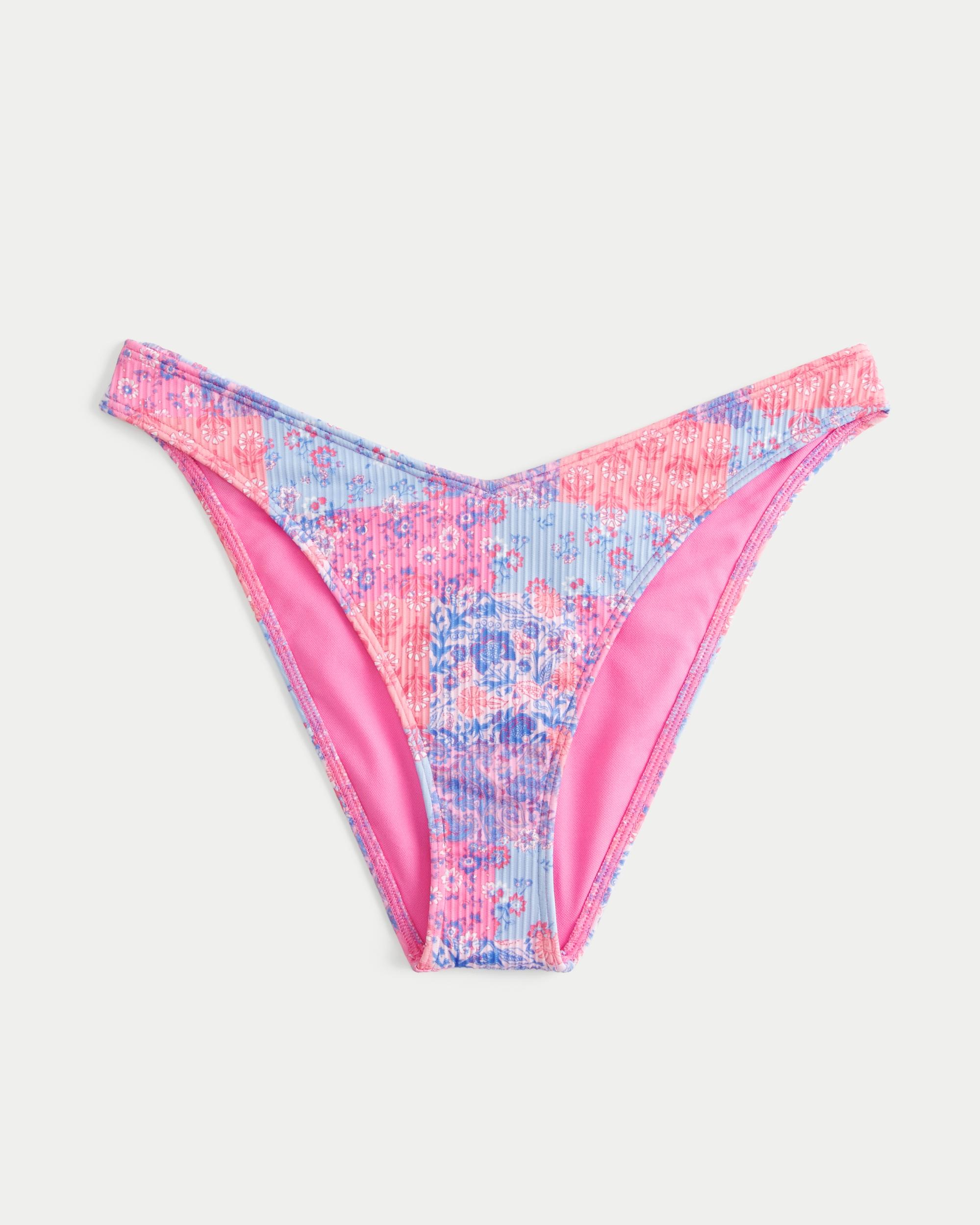 Ribbed High-Leg Cheeky Bikini Bottom Product Image