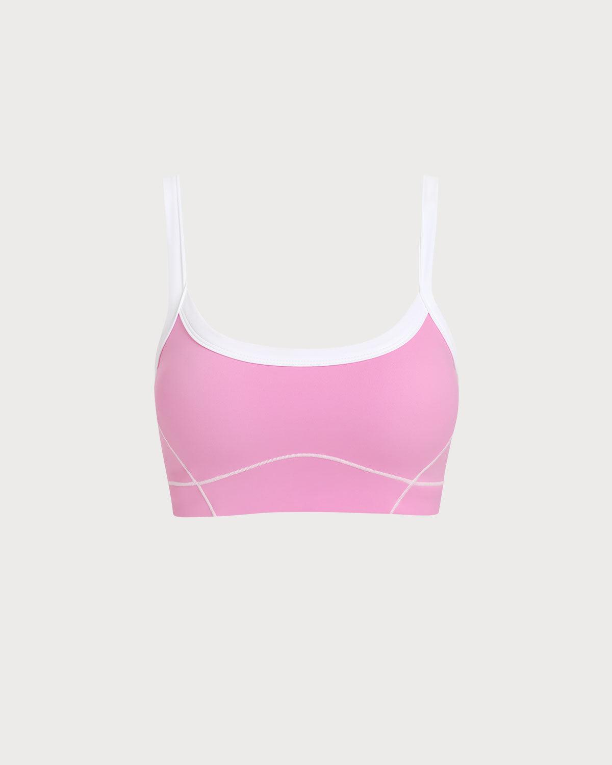 Pink Contrast Yoga Tank Top Product Image