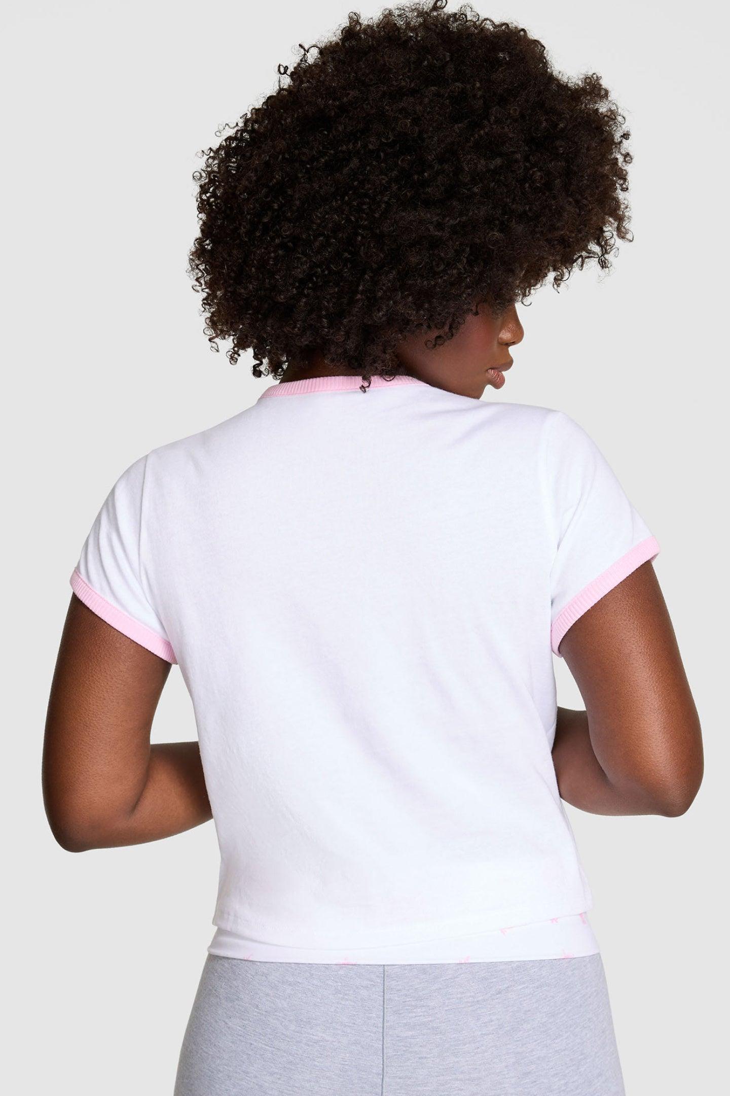 PINK x LoveShackFancy Cotton Baby Tee - PINK LOLLIPOP WASH / S Product Image