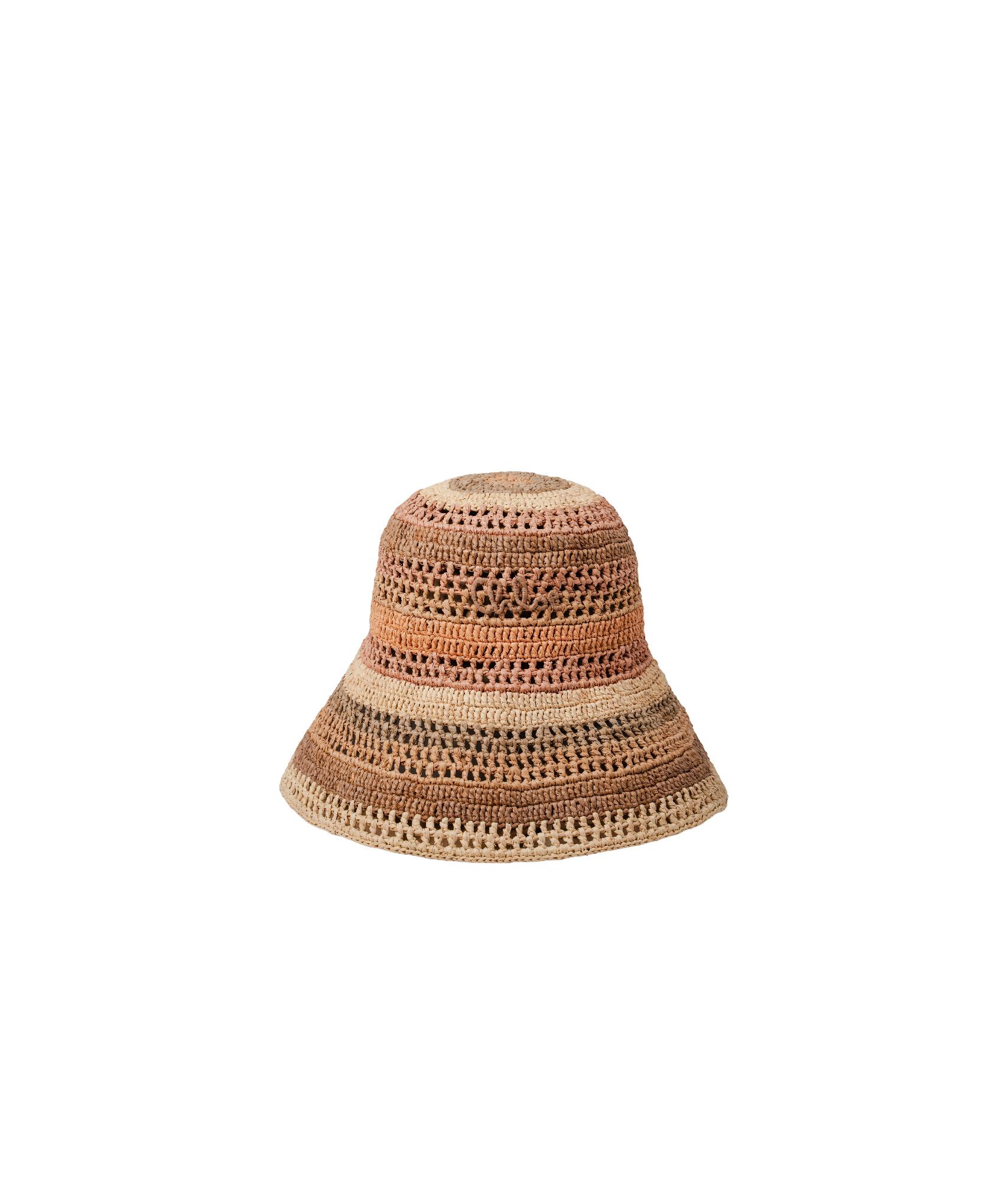 CHLOÉ Sunset Embroidered Striped Raffia Hat In 2ya Multi Beige 1 Product Image