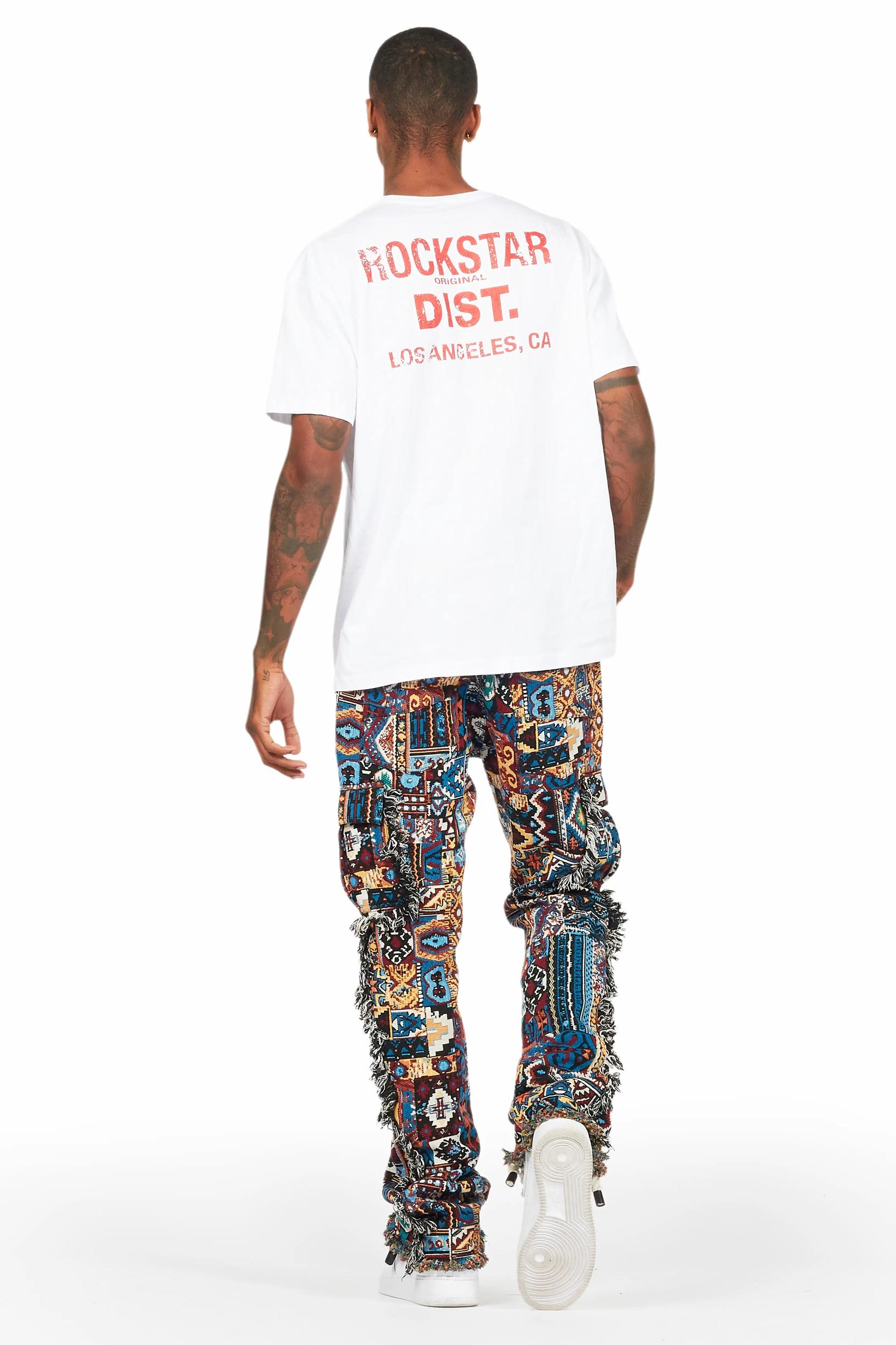 Ayami Blue Slim Tapestry Flare Jean Male Product Image